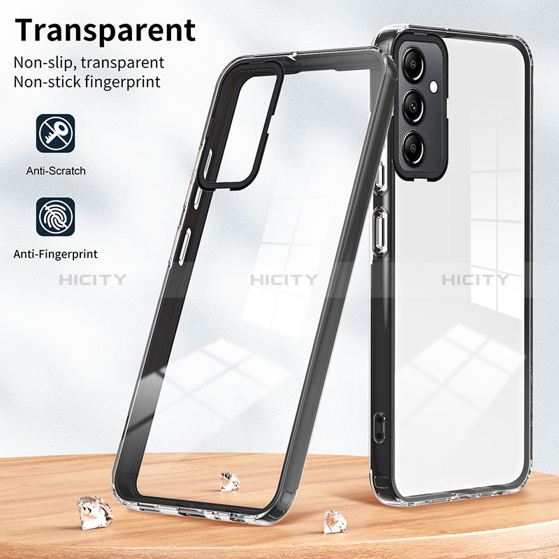 Coque Rebord Contour Silicone et Vitre Transparente Miroir Housse Etui H01P pour Samsung Galaxy A14 5G Plus