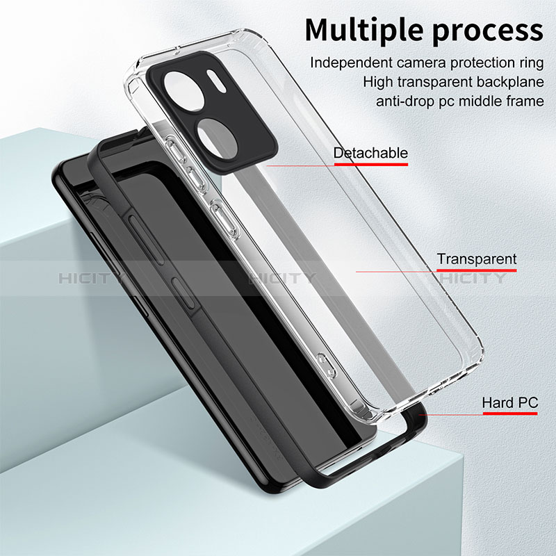 Coque Rebord Contour Silicone et Vitre Transparente Miroir Housse Etui H01P pour Xiaomi Redmi 13C Plus