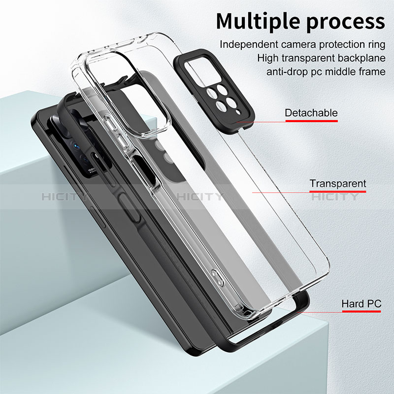 Coque Rebord Contour Silicone et Vitre Transparente Miroir Housse Etui H01P pour Xiaomi Redmi Note 11 4G (2022) Plus