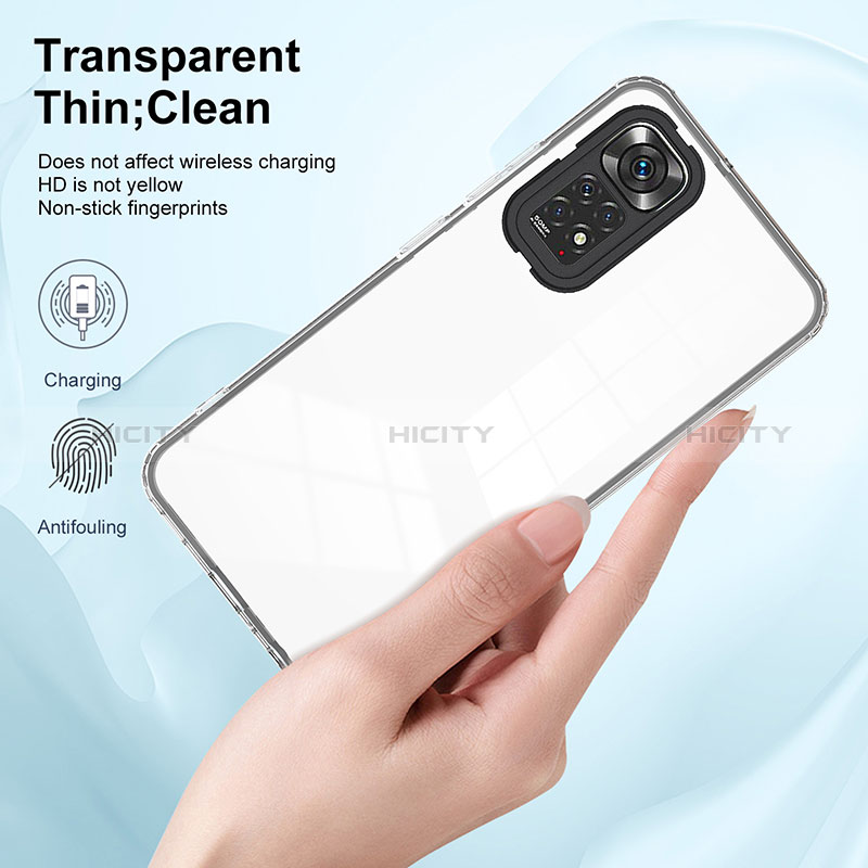 Coque Rebord Contour Silicone et Vitre Transparente Miroir Housse Etui H01P pour Xiaomi Redmi Note 11 4G (2022) Plus