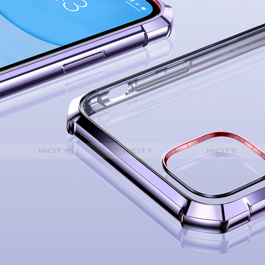 Coque Rebord Contour Silicone et Vitre Transparente Miroir Housse Etui H02 pour Apple iPhone 12 Pro Plus
