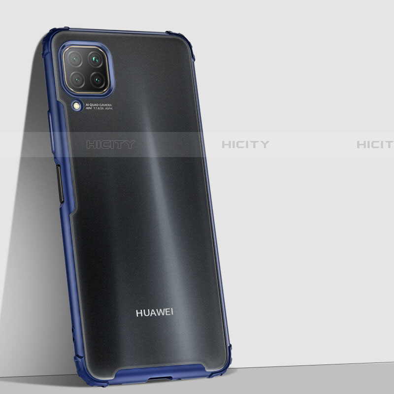 Coque Rebord Contour Silicone et Vitre Transparente Miroir Housse Etui H02 pour Huawei P40 Lite Bleu Plus