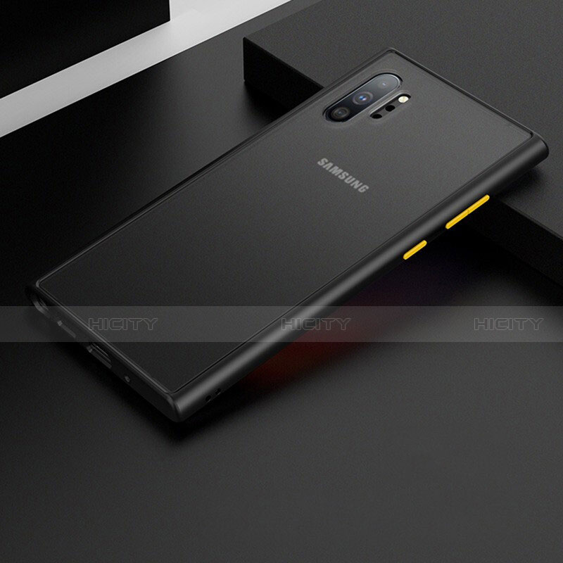 Coque Rebord Contour Silicone et Vitre Transparente Miroir Housse Etui H02 pour Samsung Galaxy Note 10 Plus Noir Plus