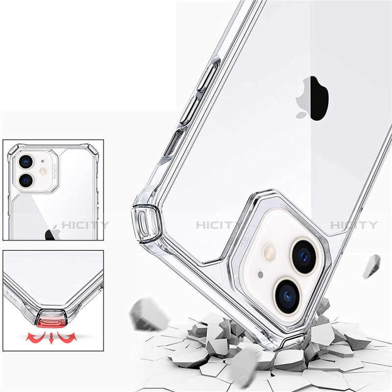 Coque Rebord Contour Silicone et Vitre Transparente Miroir Housse Etui H04 pour Apple iPhone 12 Plus