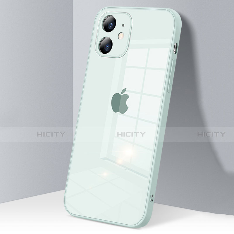 Coque Rebord Contour Silicone et Vitre Transparente Miroir Housse Etui H06 pour Apple iPhone 12 Mini Pastel Vert Plus