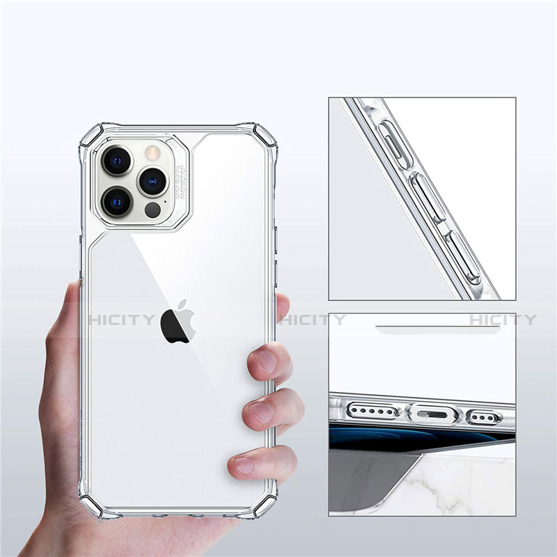 Coque Rebord Contour Silicone et Vitre Transparente Miroir Housse Etui H07 pour Apple iPhone 12 Pro Plus