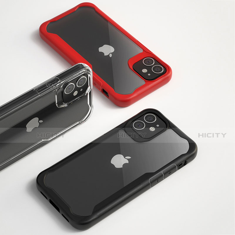 Coque Rebord Contour Silicone et Vitre Transparente Miroir Housse Etui M01 pour Apple iPhone 12 Max Plus