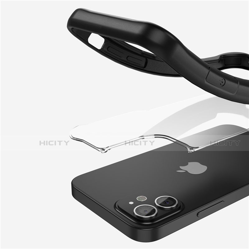 Coque Rebord Contour Silicone et Vitre Transparente Miroir Housse Etui M01 pour Apple iPhone 12 Mini Plus