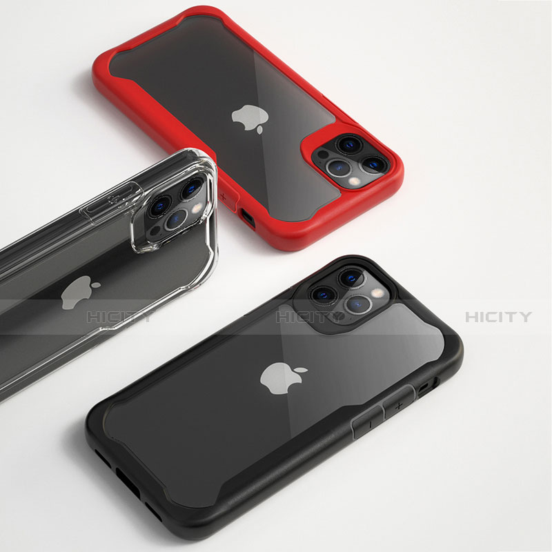 Coque Rebord Contour Silicone et Vitre Transparente Miroir Housse Etui M01 pour Apple iPhone 12 Pro Max Plus