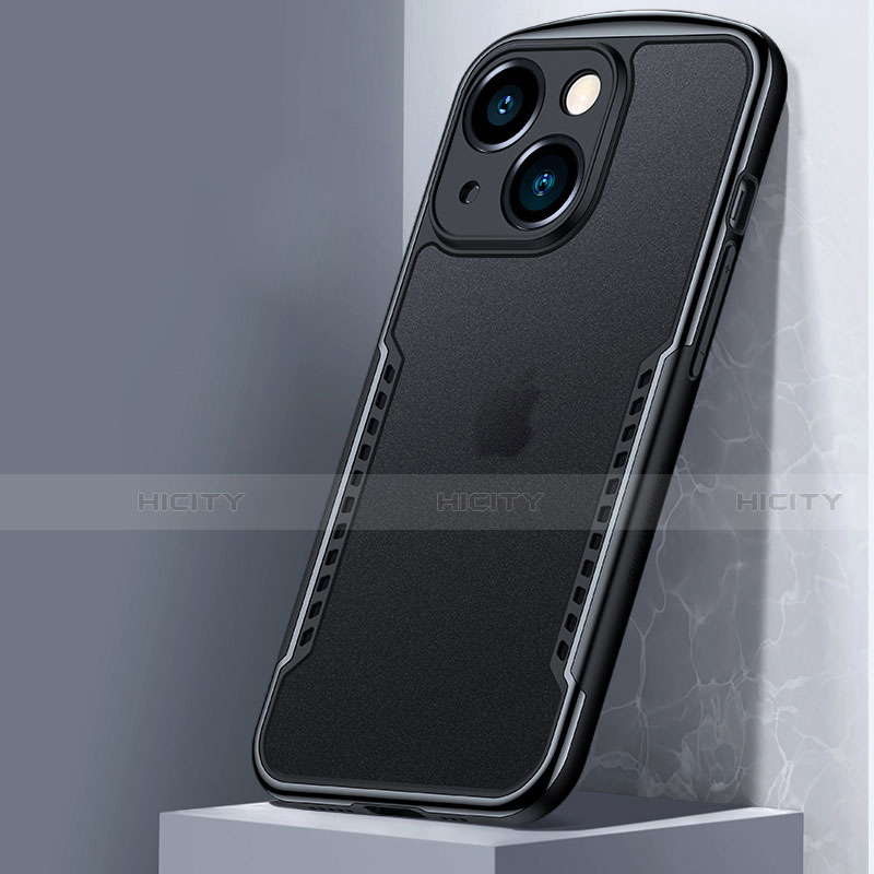 Coque Rebord Contour Silicone et Vitre Transparente Miroir Housse Etui M01 pour Apple iPhone 13 Mini Noir Plus