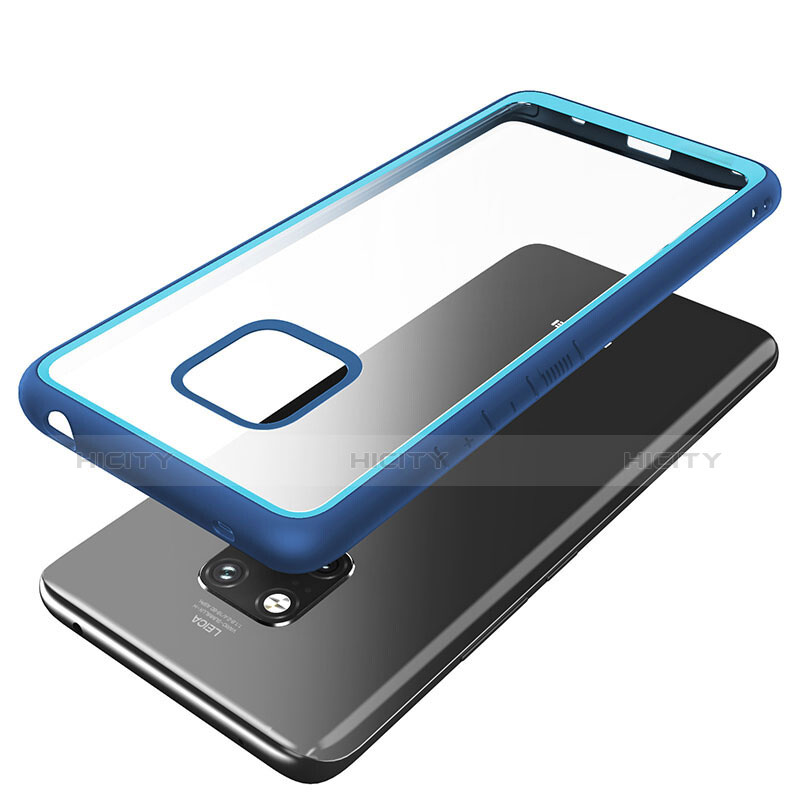 Coque Rebord Contour Silicone et Vitre Transparente Miroir Housse Etui M01 pour Huawei Mate 20 Pro Plus