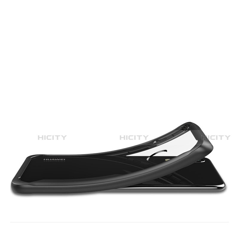 Coque Rebord Contour Silicone et Vitre Transparente Miroir Housse Etui M01 pour Huawei P20 Lite Plus