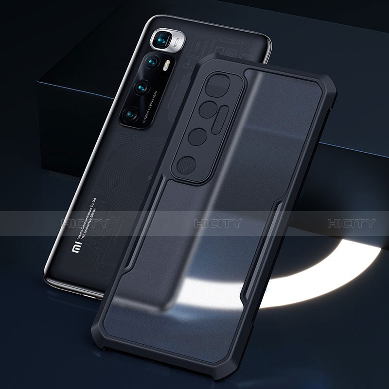 Coque Rebord Contour Silicone et Vitre Transparente Miroir Housse Etui M01 pour Xiaomi Mi 10 Ultra Noir Plus