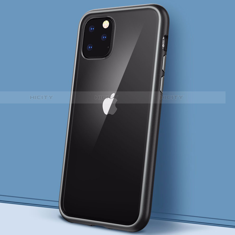 Coque Rebord Contour Silicone et Vitre Transparente Miroir Housse Etui M02 pour Apple iPhone 11 Pro Plus