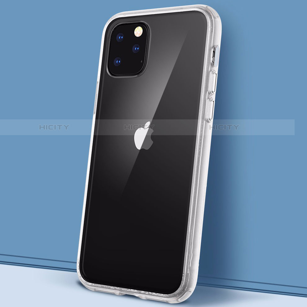 Coque Rebord Contour Silicone et Vitre Transparente Miroir Housse Etui M02 pour Apple iPhone 11 Pro Plus