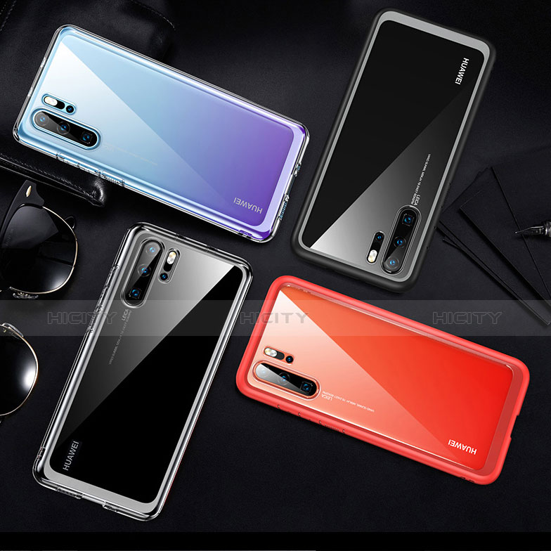 Coque Rebord Contour Silicone et Vitre Transparente Miroir Housse Etui M02 pour Huawei P30 Pro New Edition Plus