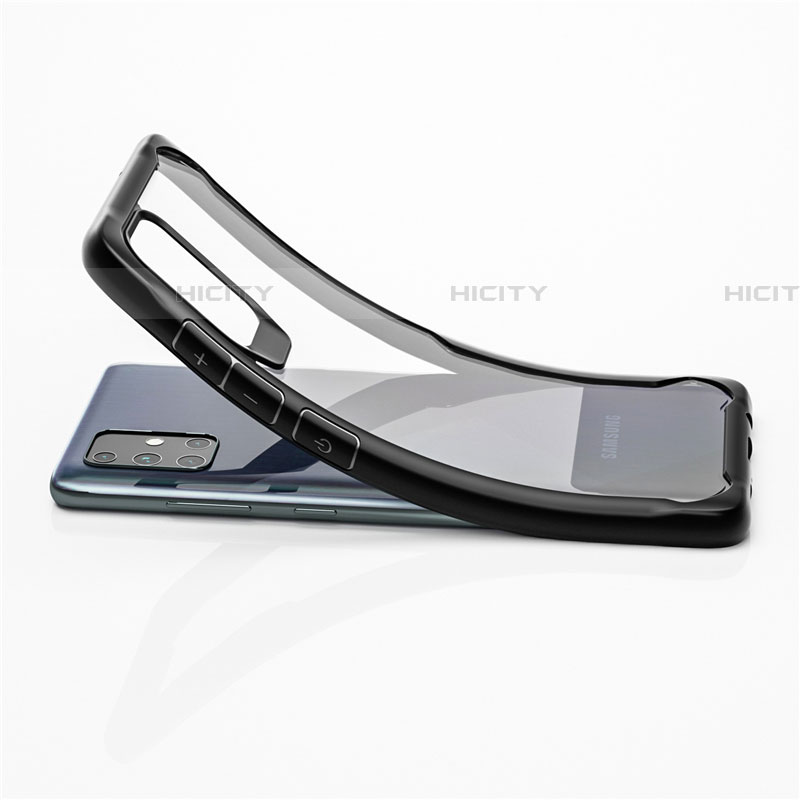 Coque Rebord Contour Silicone et Vitre Transparente Miroir Housse Etui M02 pour Samsung Galaxy A71 5G Plus