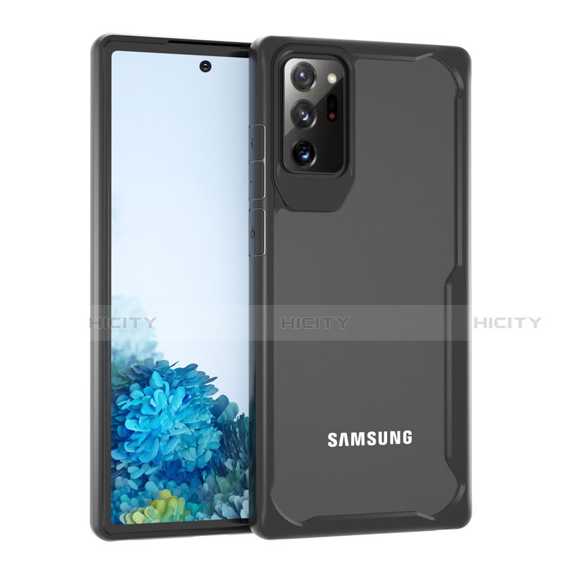 Coque Rebord Contour Silicone et Vitre Transparente Miroir Housse Etui M02 pour Samsung Galaxy Note 20 Ultra 5G Noir Plus