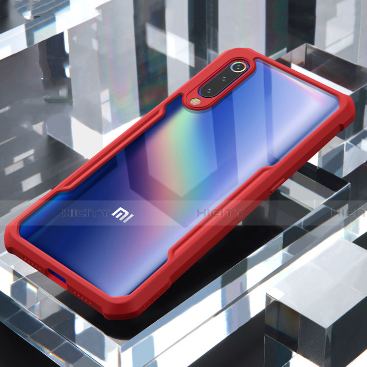 Coque Rebord Contour Silicone et Vitre Transparente Miroir Housse Etui M02 pour Xiaomi Mi 9 Lite Plus