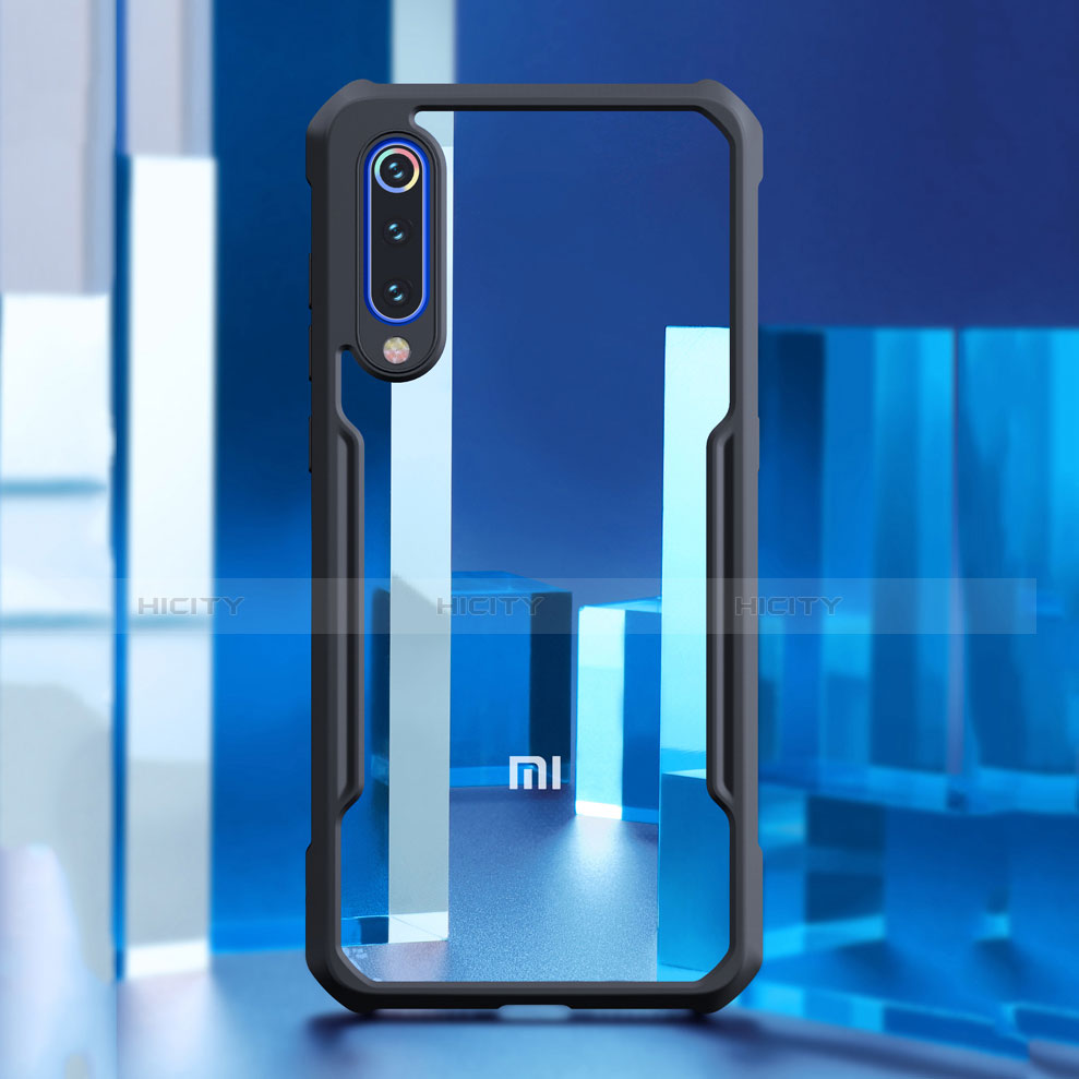 Coque Rebord Contour Silicone et Vitre Transparente Miroir Housse Etui M02 pour Xiaomi Mi 9 Plus