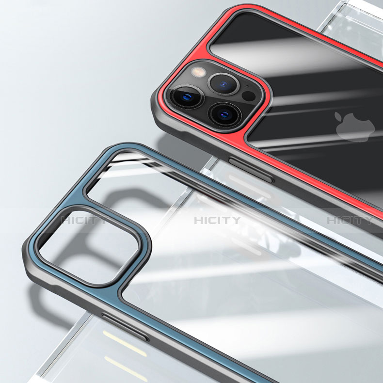 Coque Rebord Contour Silicone et Vitre Transparente Miroir Housse Etui M03 pour Apple iPhone 12 Pro Max Plus