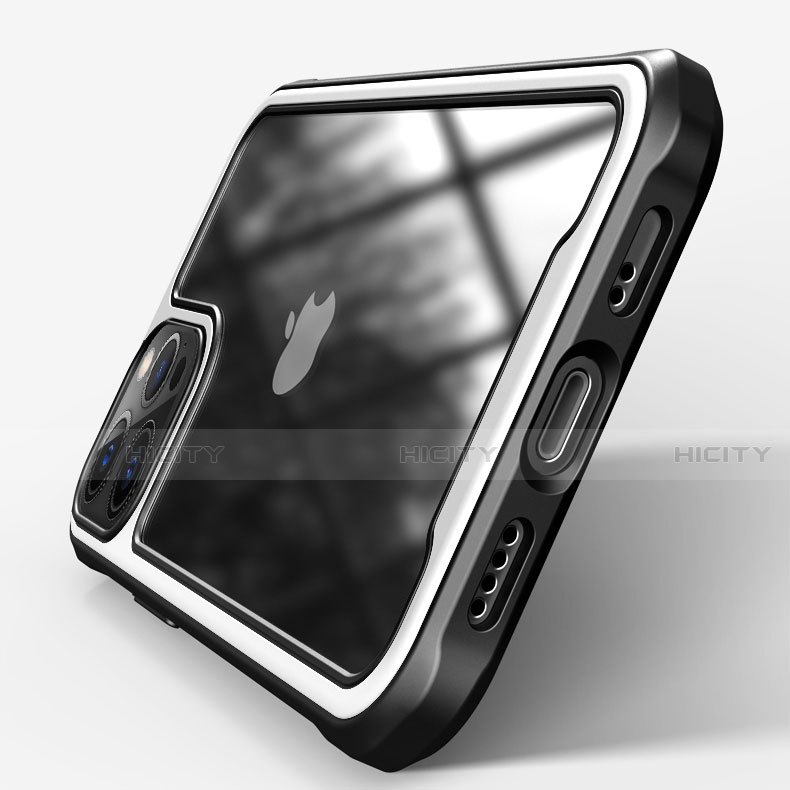 Coque Rebord Contour Silicone et Vitre Transparente Miroir Housse Etui M03 pour Apple iPhone 12 Pro Max Plus