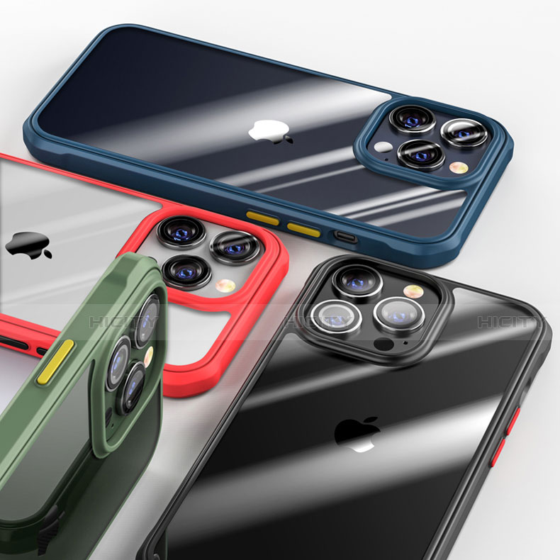 Coque Rebord Contour Silicone et Vitre Transparente Miroir Housse Etui M03 pour Apple iPhone 13 Pro Max Plus