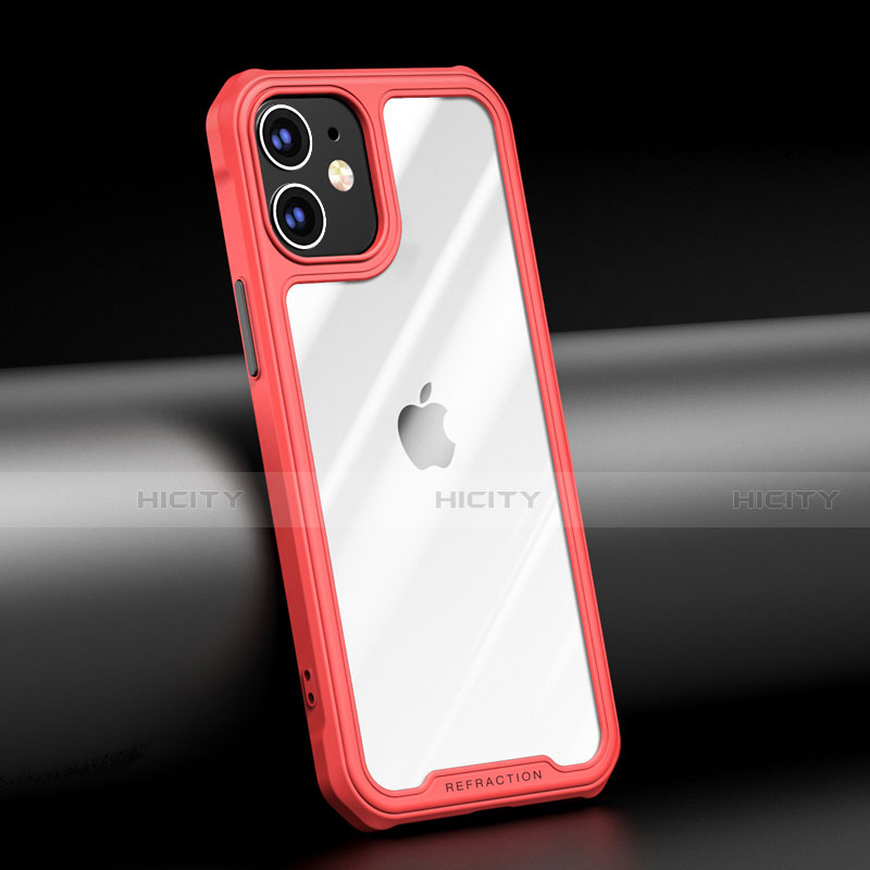 Coque Rebord Contour Silicone et Vitre Transparente Miroir Housse Etui M04 pour Apple iPhone 12 Mini Plus