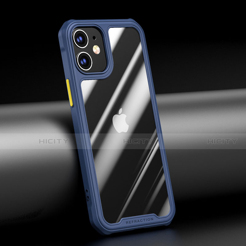 Coque Rebord Contour Silicone et Vitre Transparente Miroir Housse Etui M04 pour Apple iPhone 12 Plus