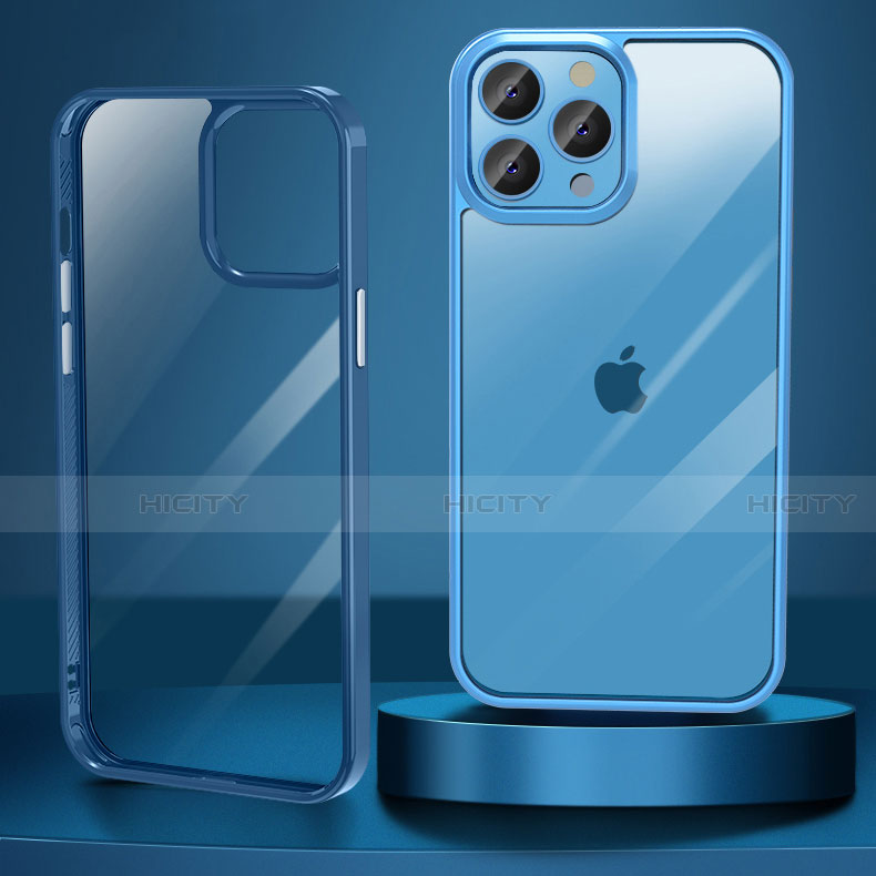 Coque Rebord Contour Silicone et Vitre Transparente Miroir Housse Etui M04 pour Apple iPhone 13 Pro Max Plus