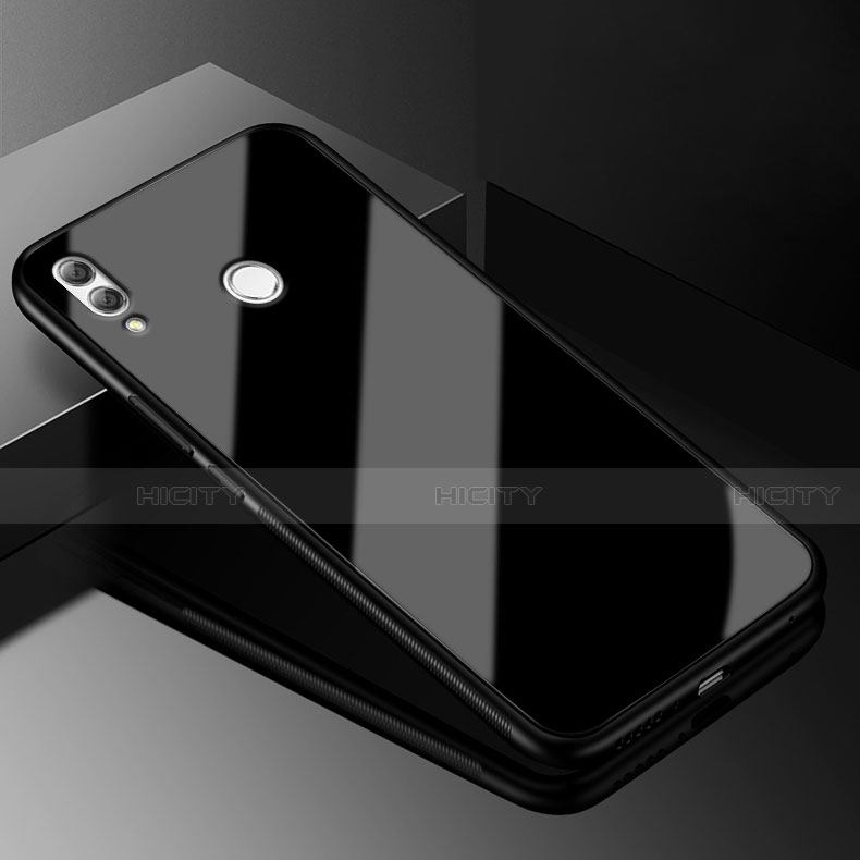 Coque Rebord Contour Silicone et Vitre Transparente Miroir Housse Etui M04 pour Huawei Honor 8X Noir Plus