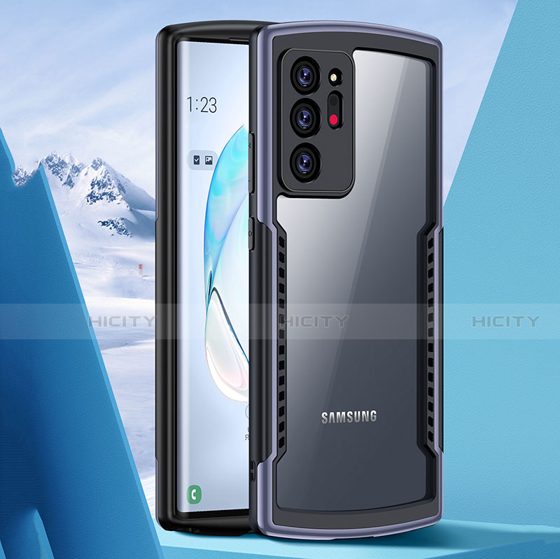 Coque Rebord Contour Silicone et Vitre Transparente Miroir Housse Etui M04 pour Samsung Galaxy Note 20 Ultra 5G Plus