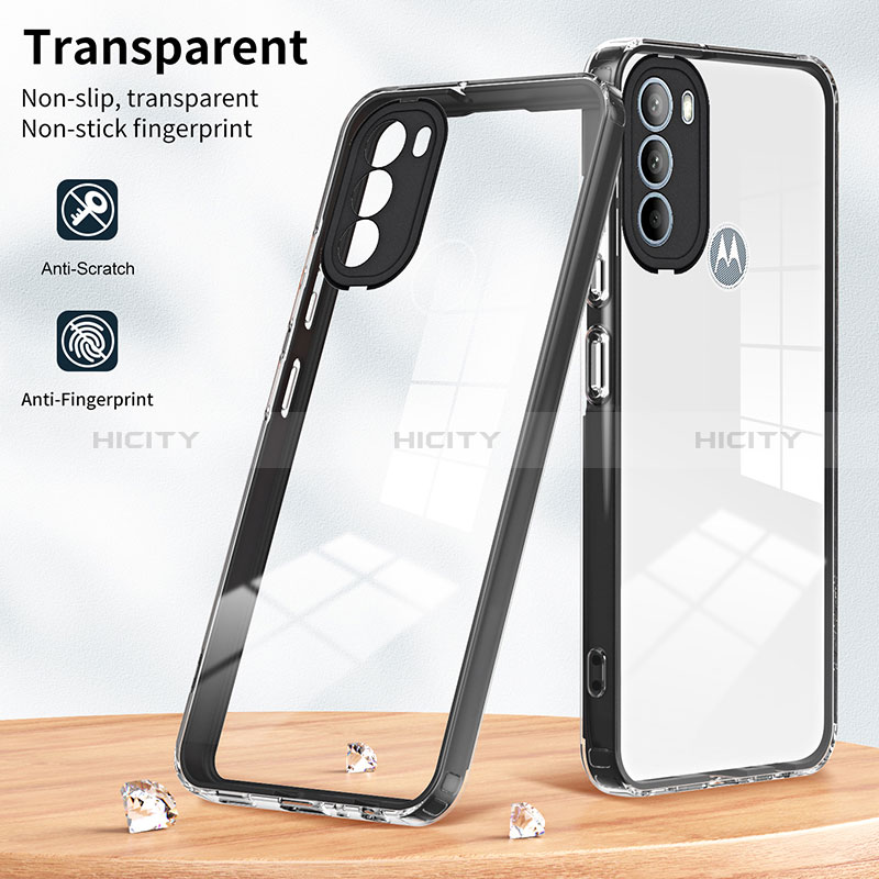 Coque Rebord Contour Silicone et Vitre Transparente Miroir Housse Etui MQ1 pour Motorola Moto G31 Plus