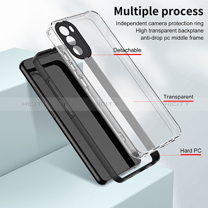 Coque Rebord Contour Silicone et Vitre Transparente Miroir Housse Etui MQ1 pour Motorola Moto G31 Plus