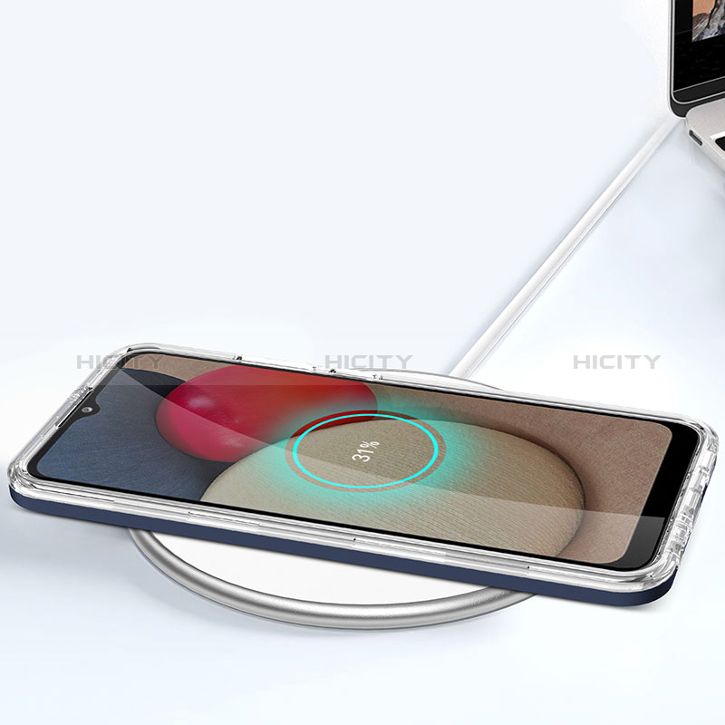 Coque Rebord Contour Silicone et Vitre Transparente Miroir Housse Etui MQ1 pour Samsung Galaxy A02s Plus