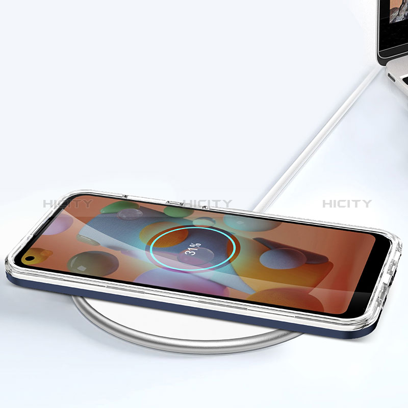 Coque Rebord Contour Silicone et Vitre Transparente Miroir Housse Etui MQ1 pour Samsung Galaxy A11 Plus