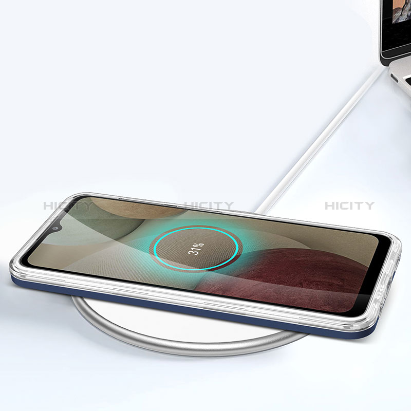 Coque Rebord Contour Silicone et Vitre Transparente Miroir Housse Etui MQ1 pour Samsung Galaxy A12 Nacho Plus