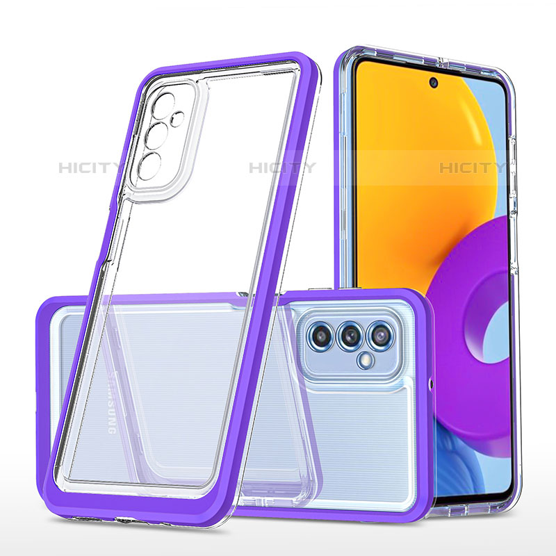 Coque Rebord Contour Silicone et Vitre Transparente Miroir Housse Etui MQ1 pour Samsung Galaxy M52 5G Violet Plus