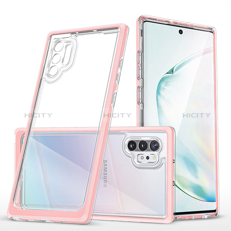 Coque Rebord Contour Silicone et Vitre Transparente Miroir Housse Etui MQ1 pour Samsung Galaxy Note 10 Plus 5G Plus
