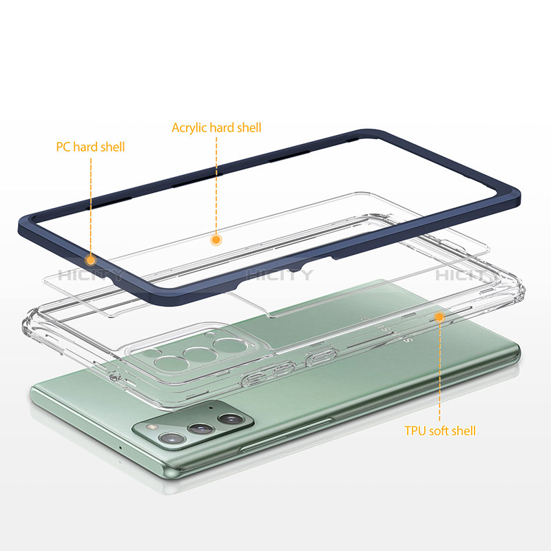 Coque Rebord Contour Silicone et Vitre Transparente Miroir Housse Etui MQ1 pour Samsung Galaxy Note 20 5G Plus