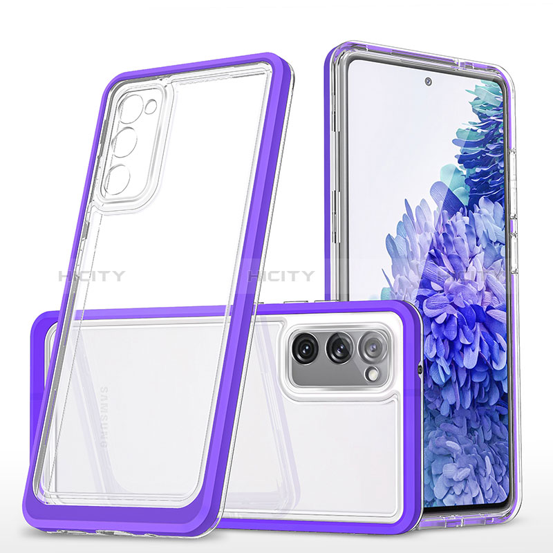 Coque Rebord Contour Silicone et Vitre Transparente Miroir Housse Etui MQ1 pour Samsung Galaxy S20 Lite 5G Violet Plus