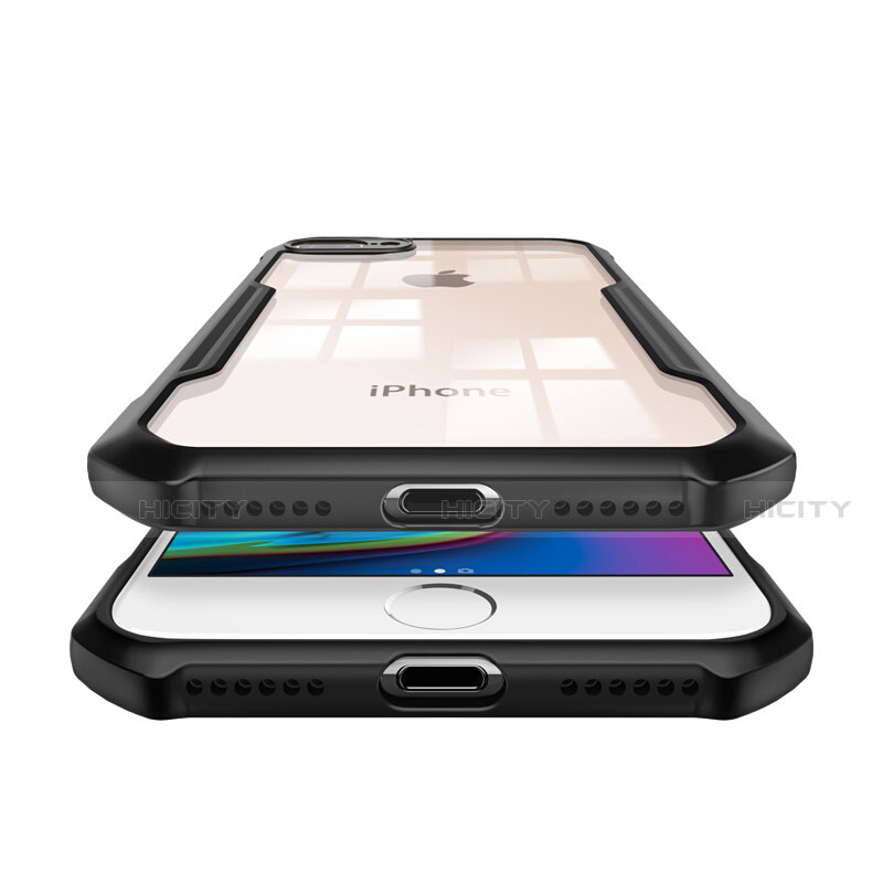 Coque Rebord Contour Silicone et Vitre Transparente Miroir Housse Etui P01 pour Apple iPhone 7 Plus Plus
