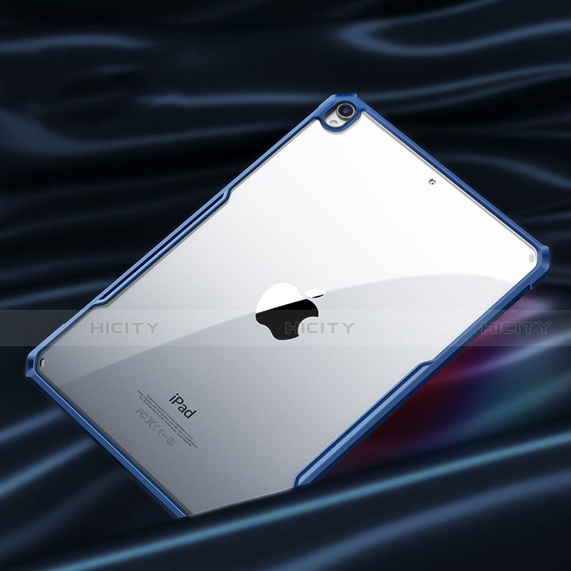 Coque Rebord Contour Silicone et Vitre Transparente Miroir Housse Etui pour Apple iPad Air 10.9 (2020) Bleu Plus