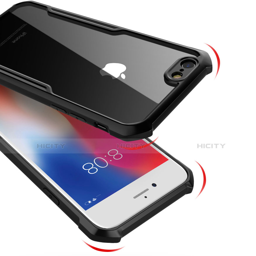 Coque Rebord Contour Silicone et Vitre Transparente Miroir Housse Etui pour Apple iPhone 6 Plus Plus