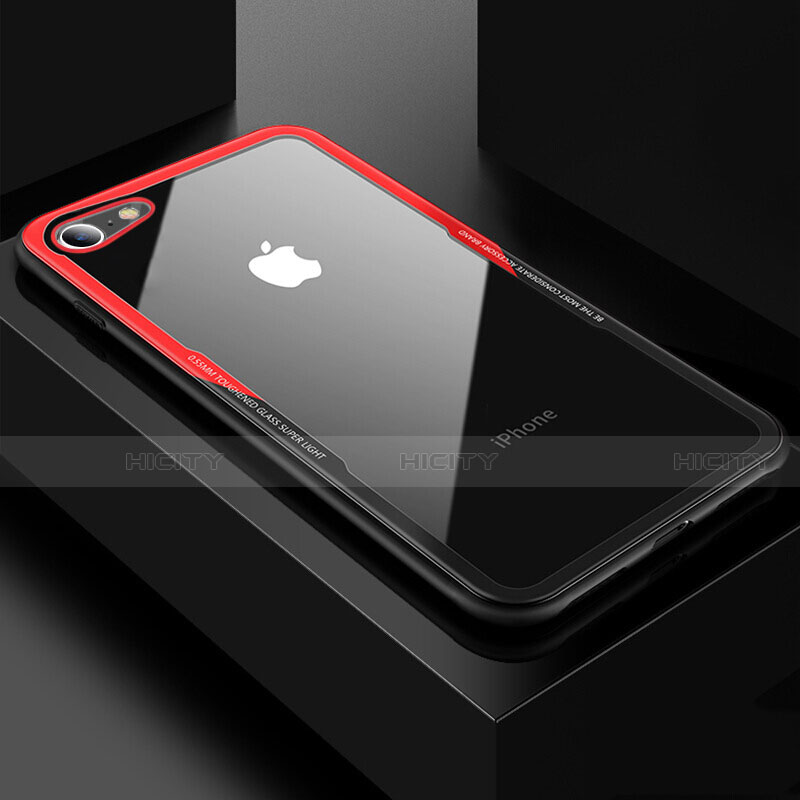 Coque Rebord Contour Silicone et Vitre Transparente Miroir Housse Etui pour Apple iPhone 7 Plus