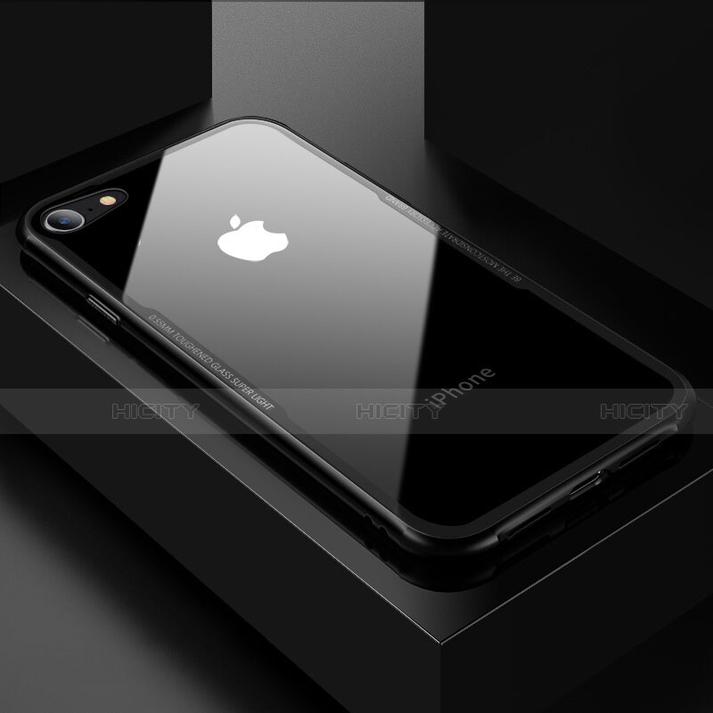 Coque Rebord Contour Silicone et Vitre Transparente Miroir Housse Etui pour Apple iPhone 8 Plus