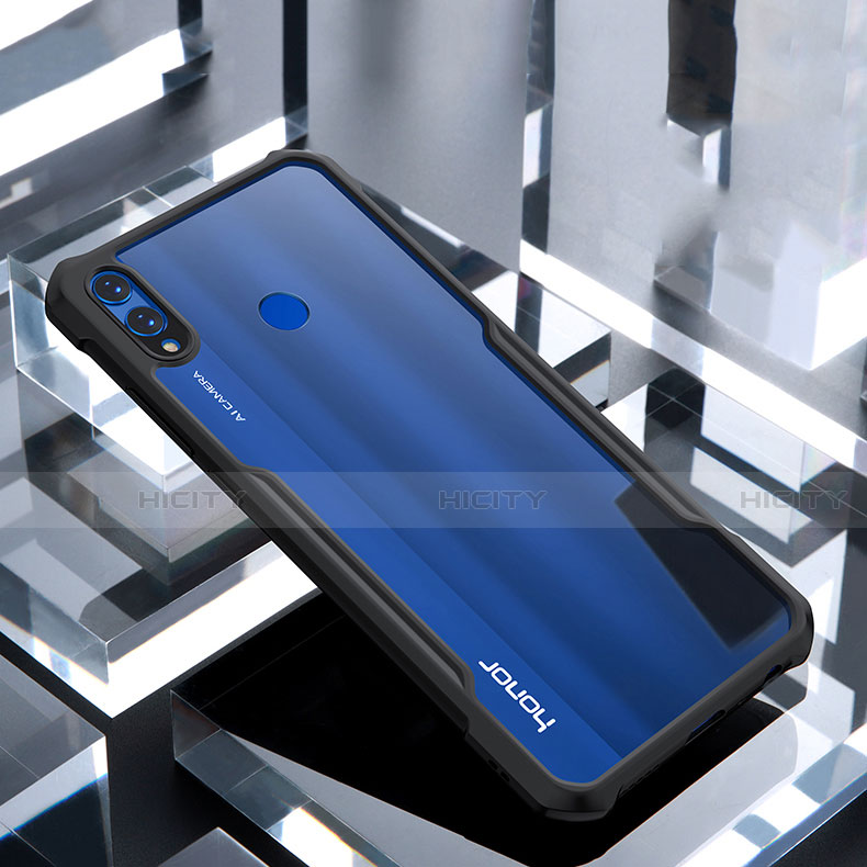 Coque Rebord Contour Silicone et Vitre Transparente Miroir Housse Etui pour Huawei Honor 8X Noir Plus