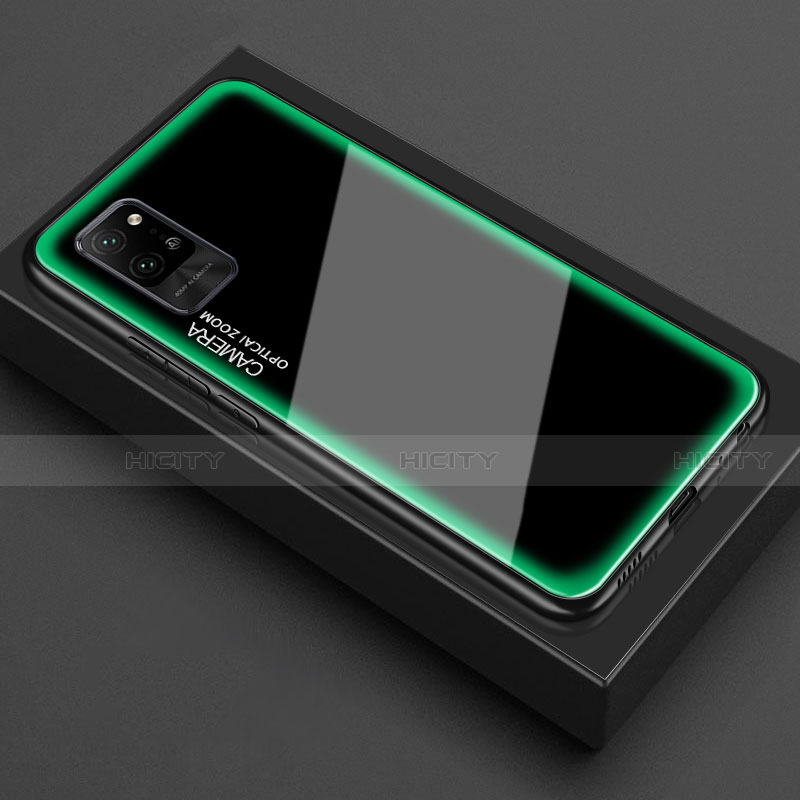 Coque Rebord Contour Silicone et Vitre Transparente Miroir Housse Etui pour Huawei Honor Play4 Pro 5G Vert Plus