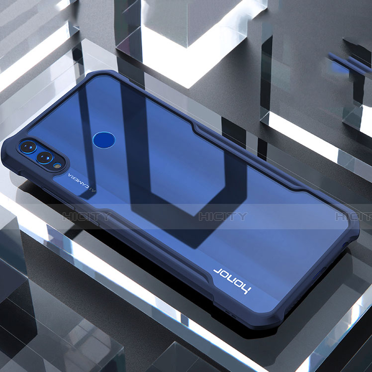 Coque Rebord Contour Silicone et Vitre Transparente Miroir Housse Etui pour Huawei Honor View 10 Lite Bleu Plus