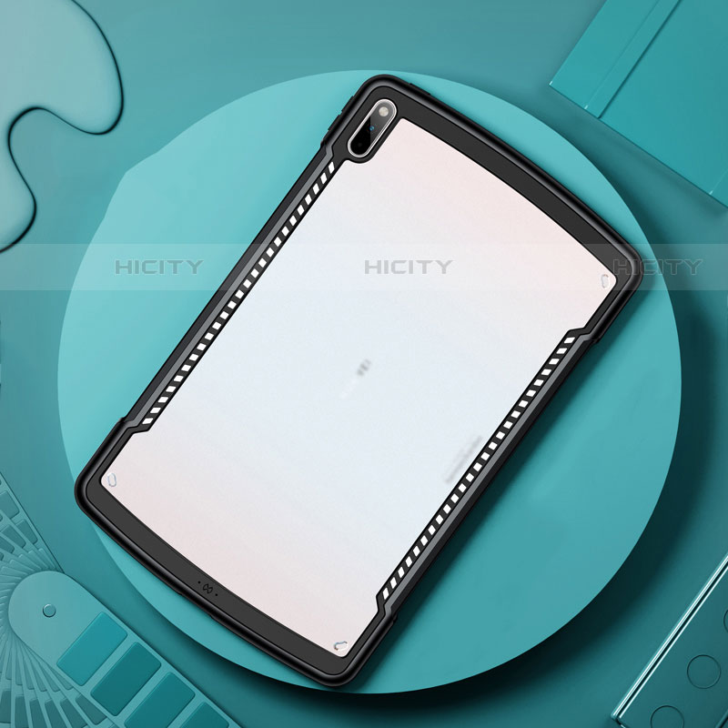 Coque Rebord Contour Silicone et Vitre Transparente Miroir Housse Etui pour Huawei MatePad Pro 5G 10.8 Noir Plus